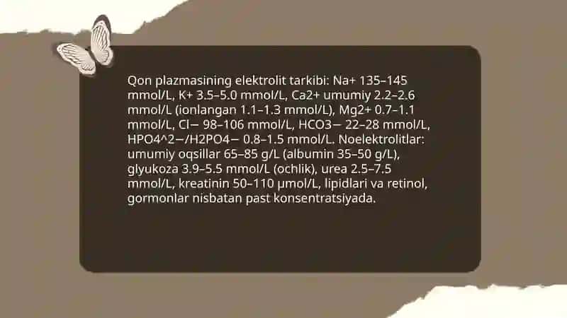 Organizmning biologik suyuqliklari elektrolit va noelektrolitlar eritmasi 4