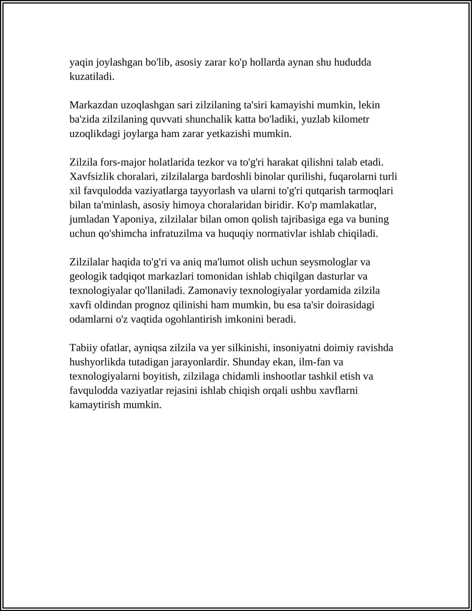 TABIIY, TEXNOGEN, EKOLOGIK XUSUSIYATLI FAVQULODDA VAZIYATLAR 4