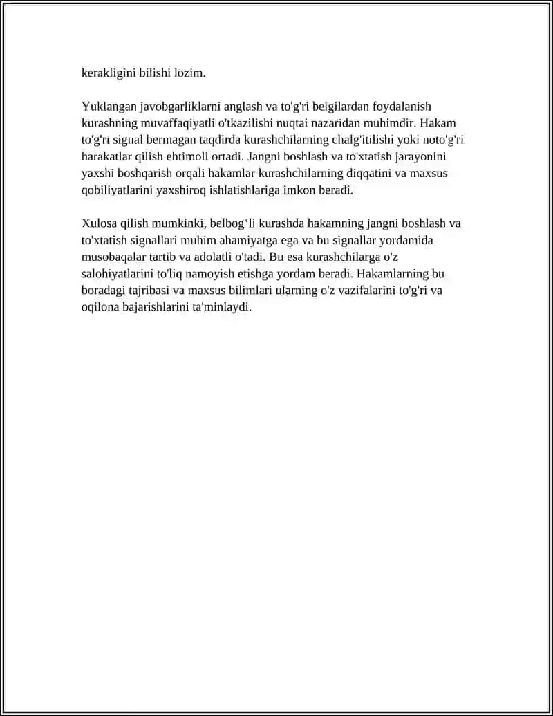 BELBOGʻLI KURASHDA XAKAMLAR ISHLATADIGAN IBORA VA ISHORALAR 4