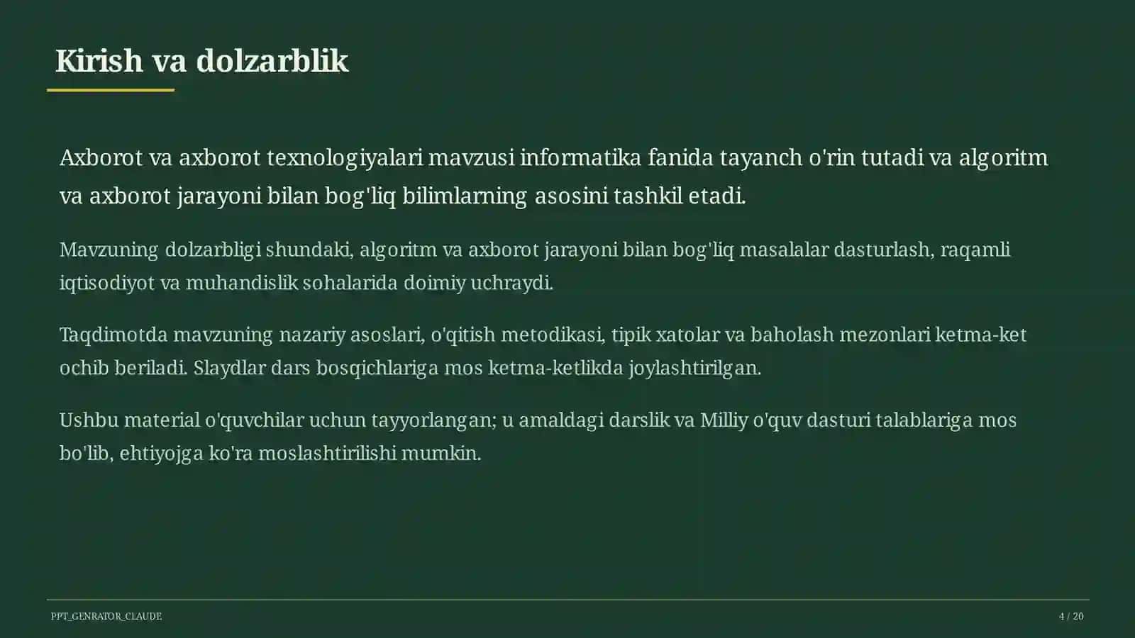 Axborot va axborot texnologiyalari (5-sinf) 4