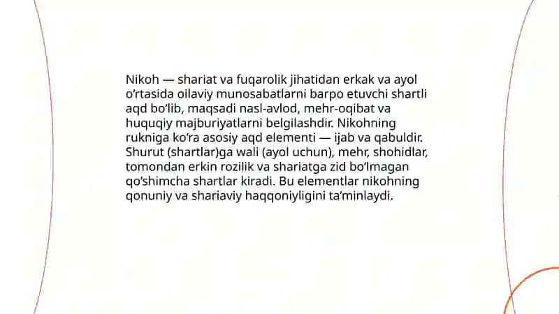 Islom huquqshunosligida oila,nikoh,taloq,idda,zihor tushunchalarini tariflash va taqdimot tayyorlash by Nasriddinova Dilbar 4