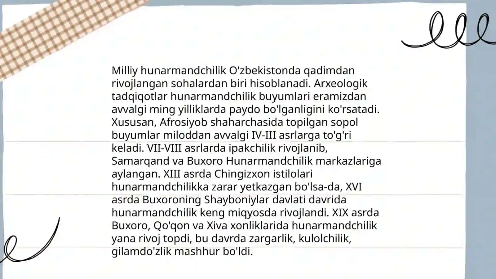 Qadimiy an‘analarimiz va hunarmandchilikning rivoji 4