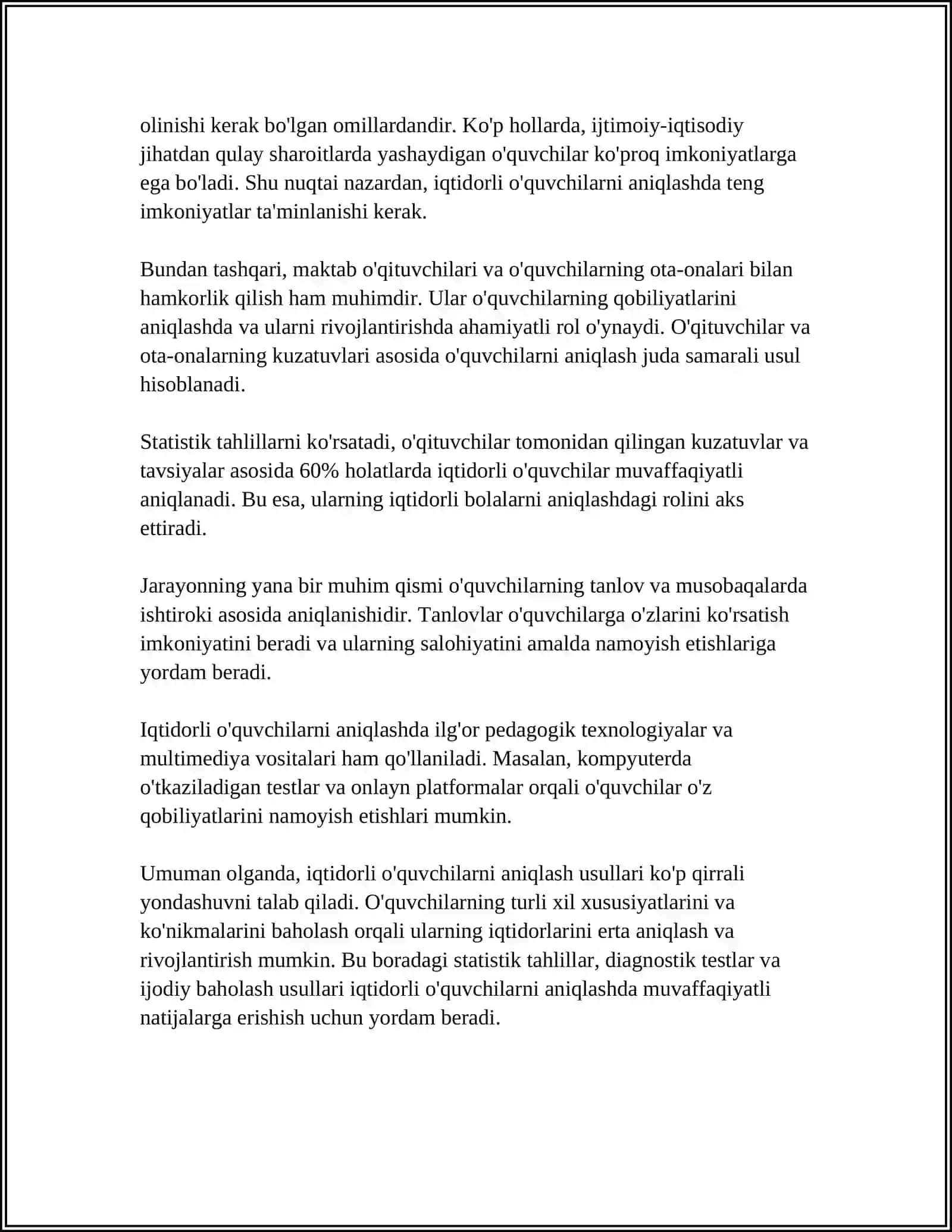 BOSHLANGʻICH SINFDA MATEMATIKADAN IQTIDORLI OʻQUVCHILAR BILAN ISHLASH(3-SINF MISOLIDA) 4