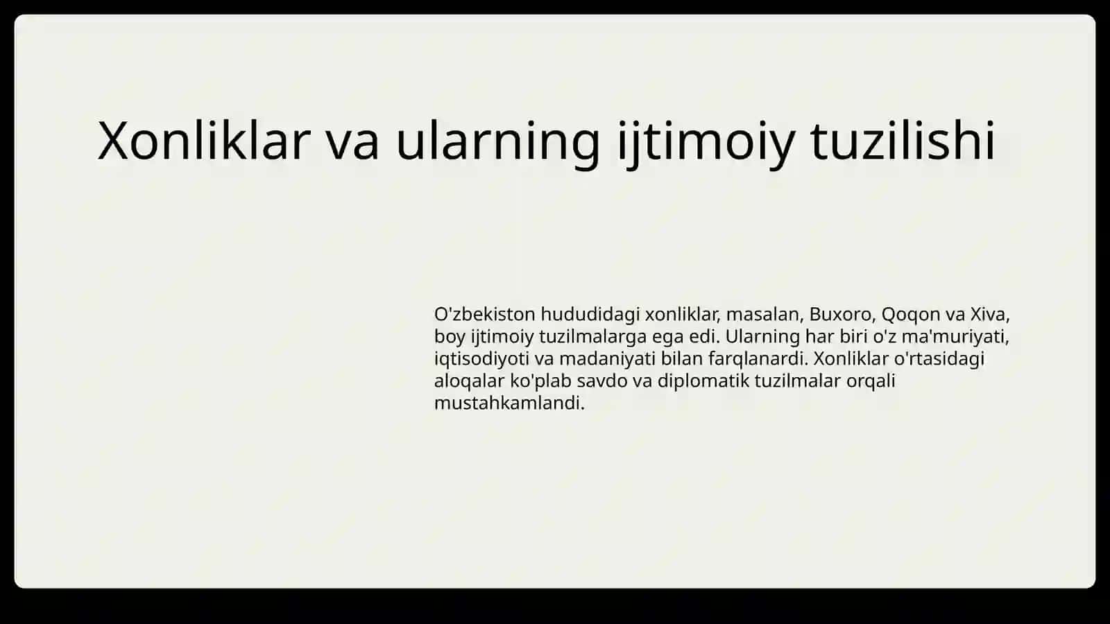 O'zbekiston Xonliklari 4