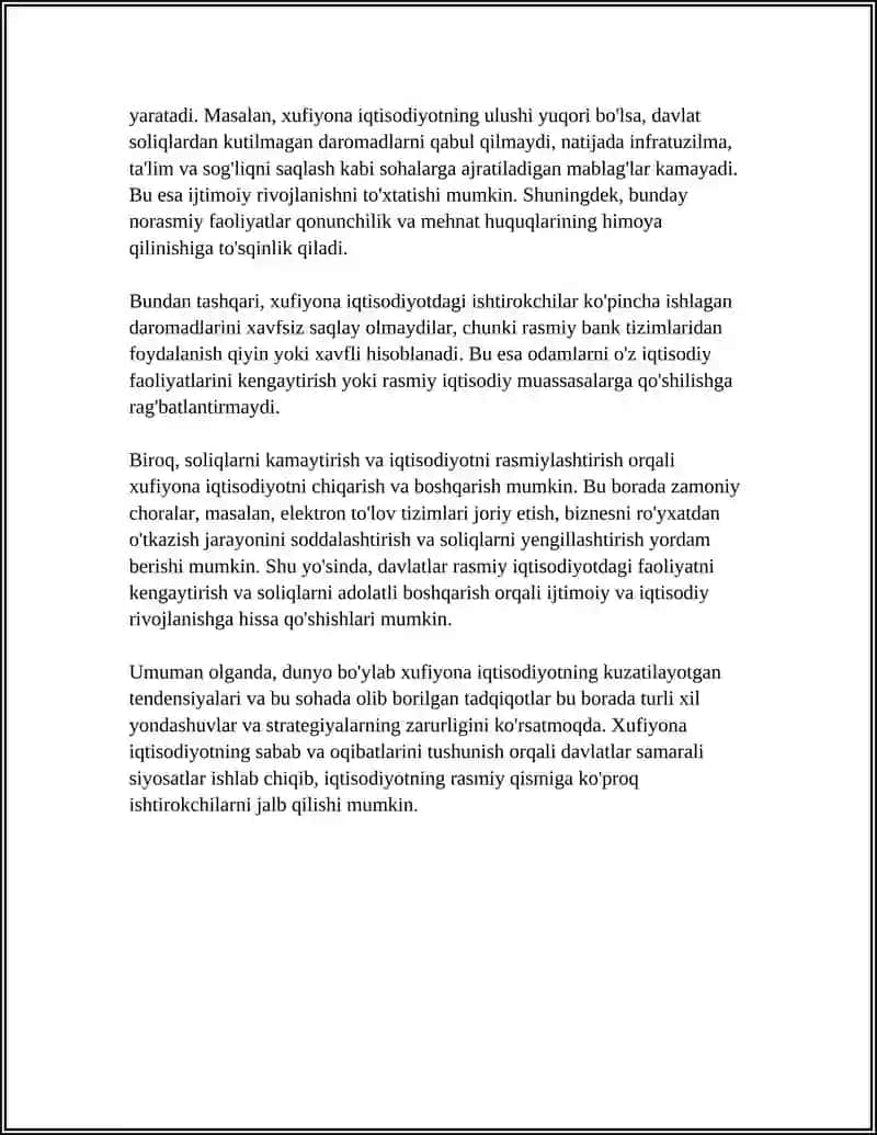 XUFIYONA IQTISODIYOT REFERAT 4