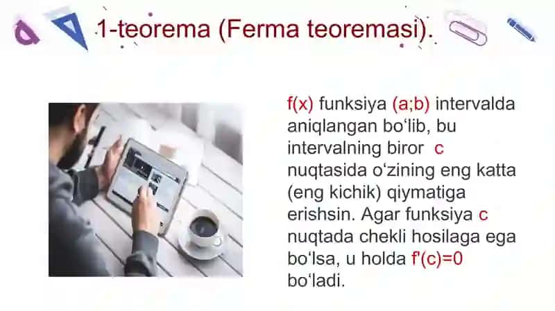 Differensial hisobning asosiy teoremalari 4