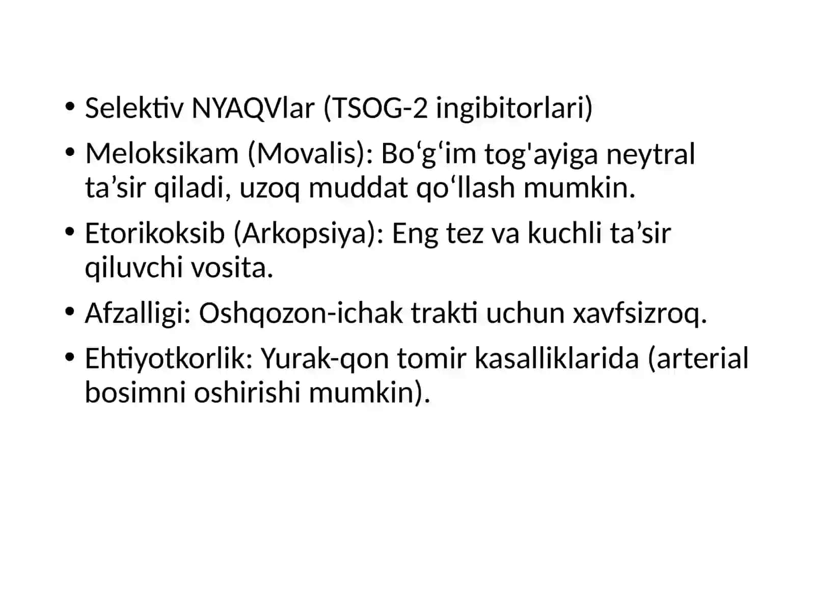 Artrit, artralgiya va beldagi og‘riq sindromlarida dori vositalarini ratsional qo‘llashga klinik-farmakologik yondashuv 4