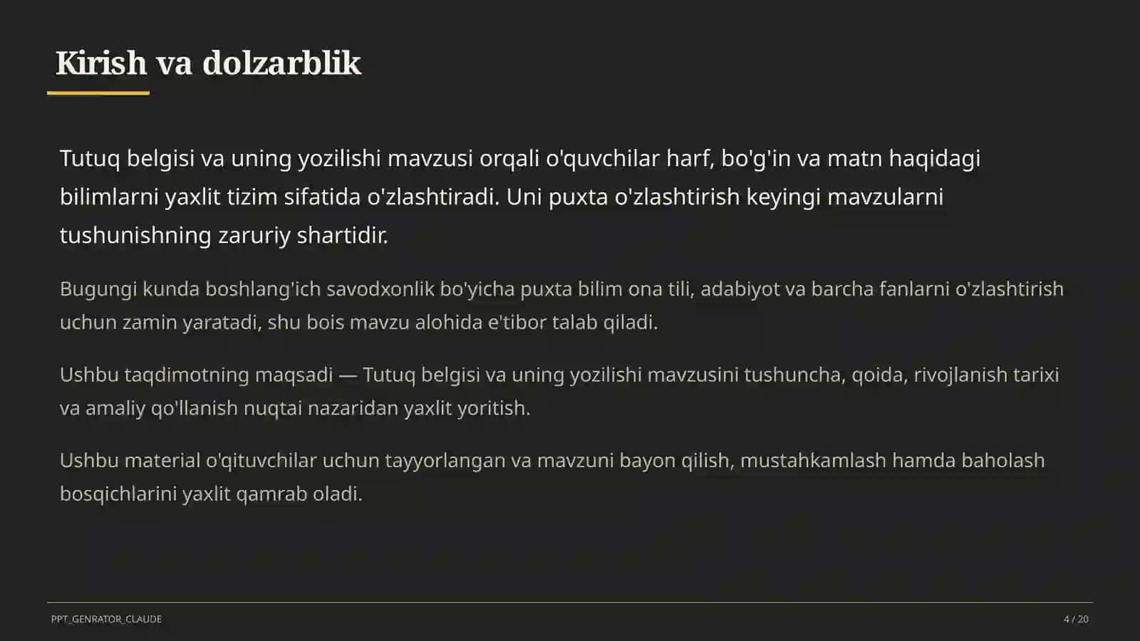 Tutuq belgisi va uning yozilishi (2-sinf) 4