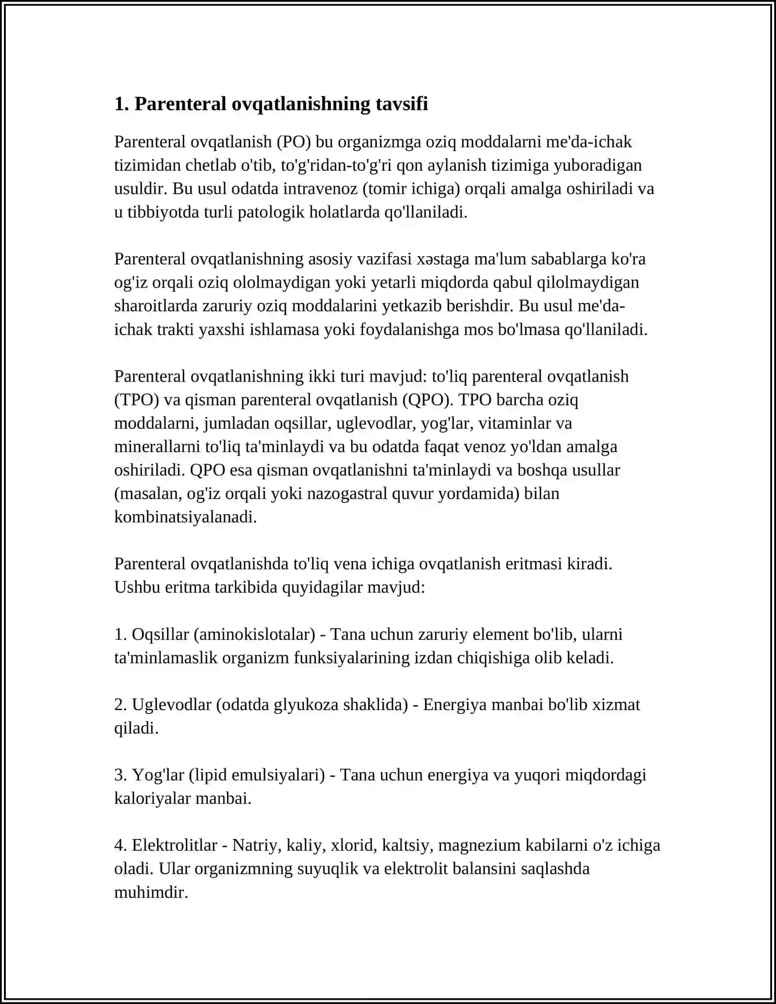 PARENTERAL OVQATLANISH VA UNING KLINIK AHAMIYATI 4