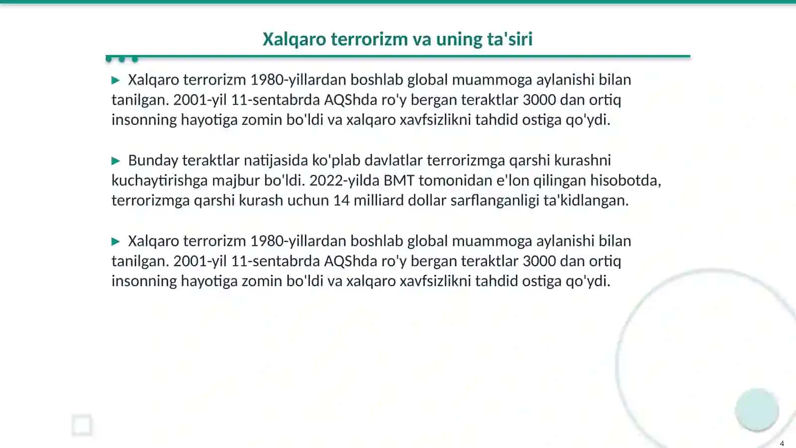 Terrorizmga qarshi kurash tajribasi 4