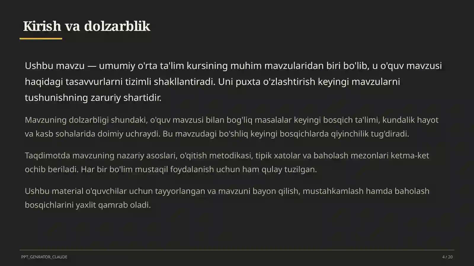Sun'iy intellekt yordamchisi bilan dars ishlanmasi tuzish 4