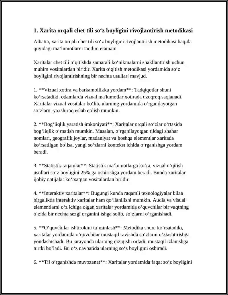CHET TILI VA GEOGRAFIYA FANINING INTEGRATSIYASI: XARITA VA REALIA BILAN ISHLASH 4