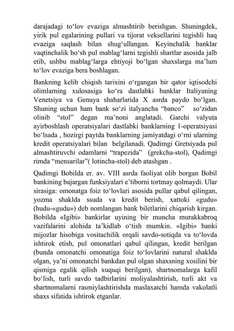 Banklarning kelib chiqishi va bank tizimi 4