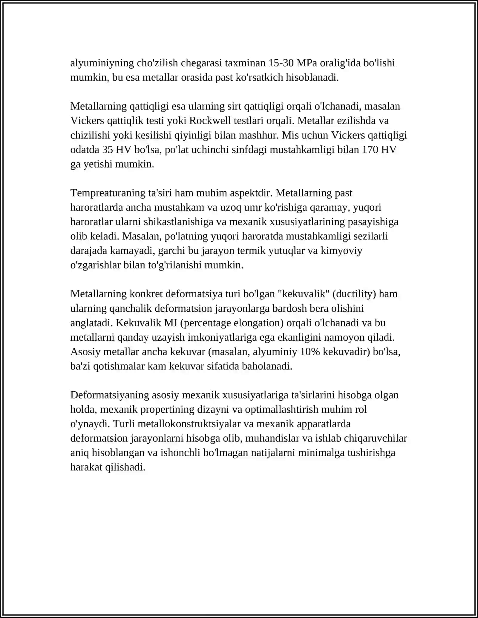 METALLARNING MEXANIK XUSUSIYATLARINI O‘ZGARTIRISH 4