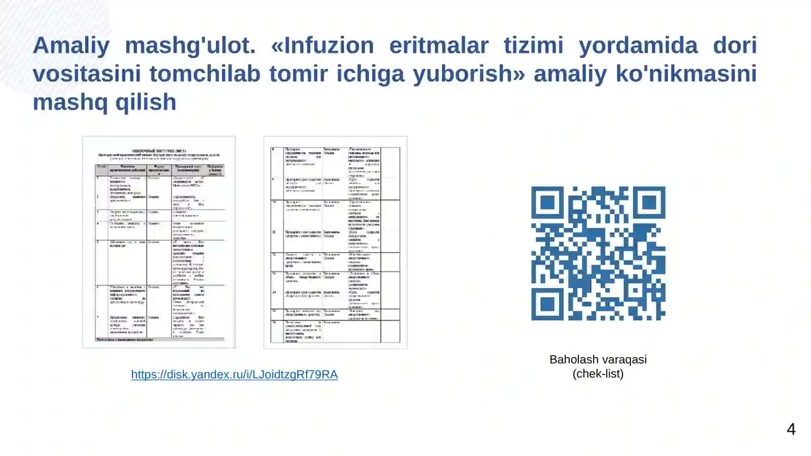 1-kurs talabalari uchun amaliy ko'nikmalar 4