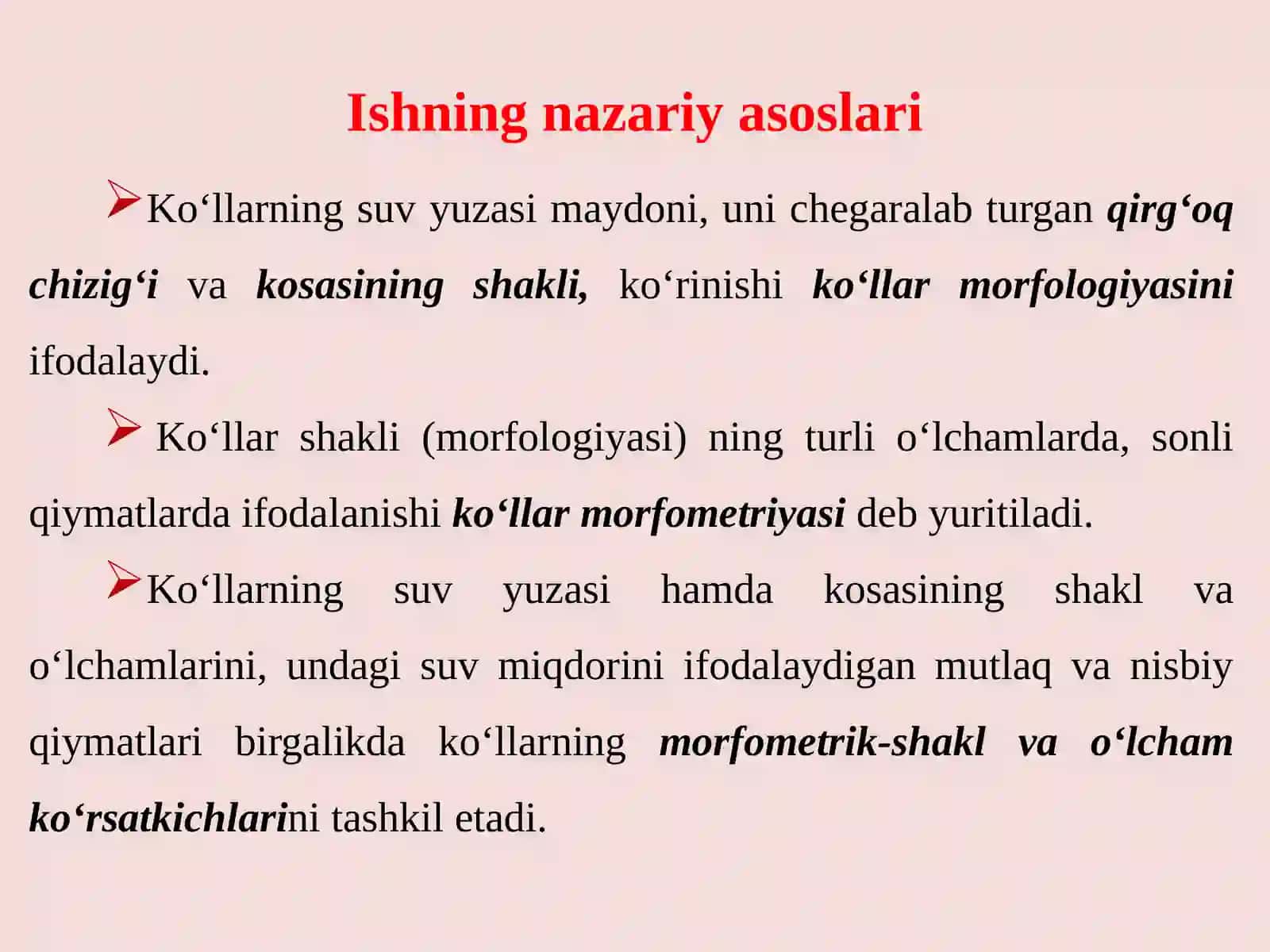 Ko’llarning marfometrik ko’rsatkichlarini aniqlash 4