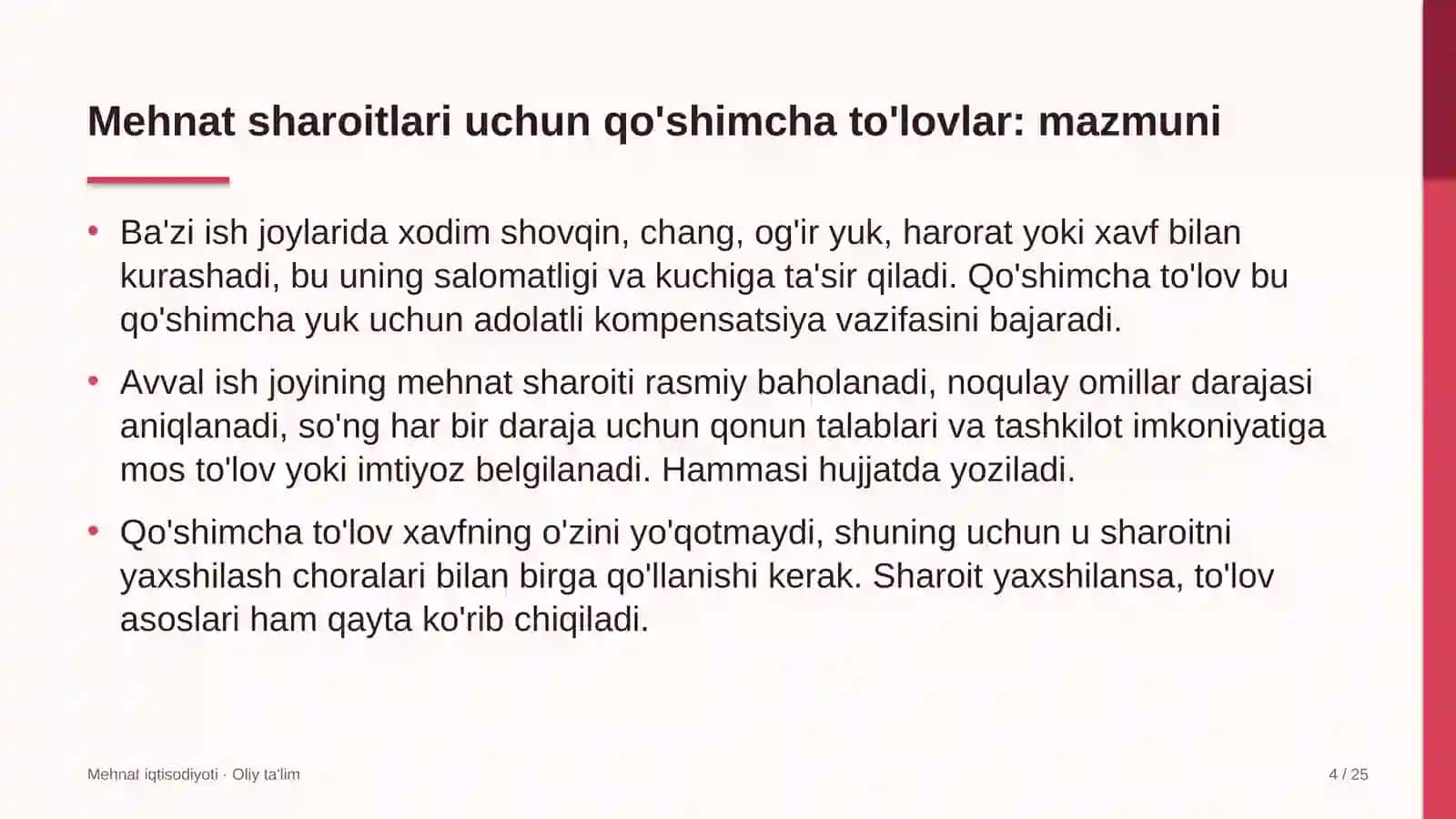 tez tibbiy yordam xizmatida mehnat sharoitlari uchun qo'shimcha to'lovlarni belgilash 7837 4
