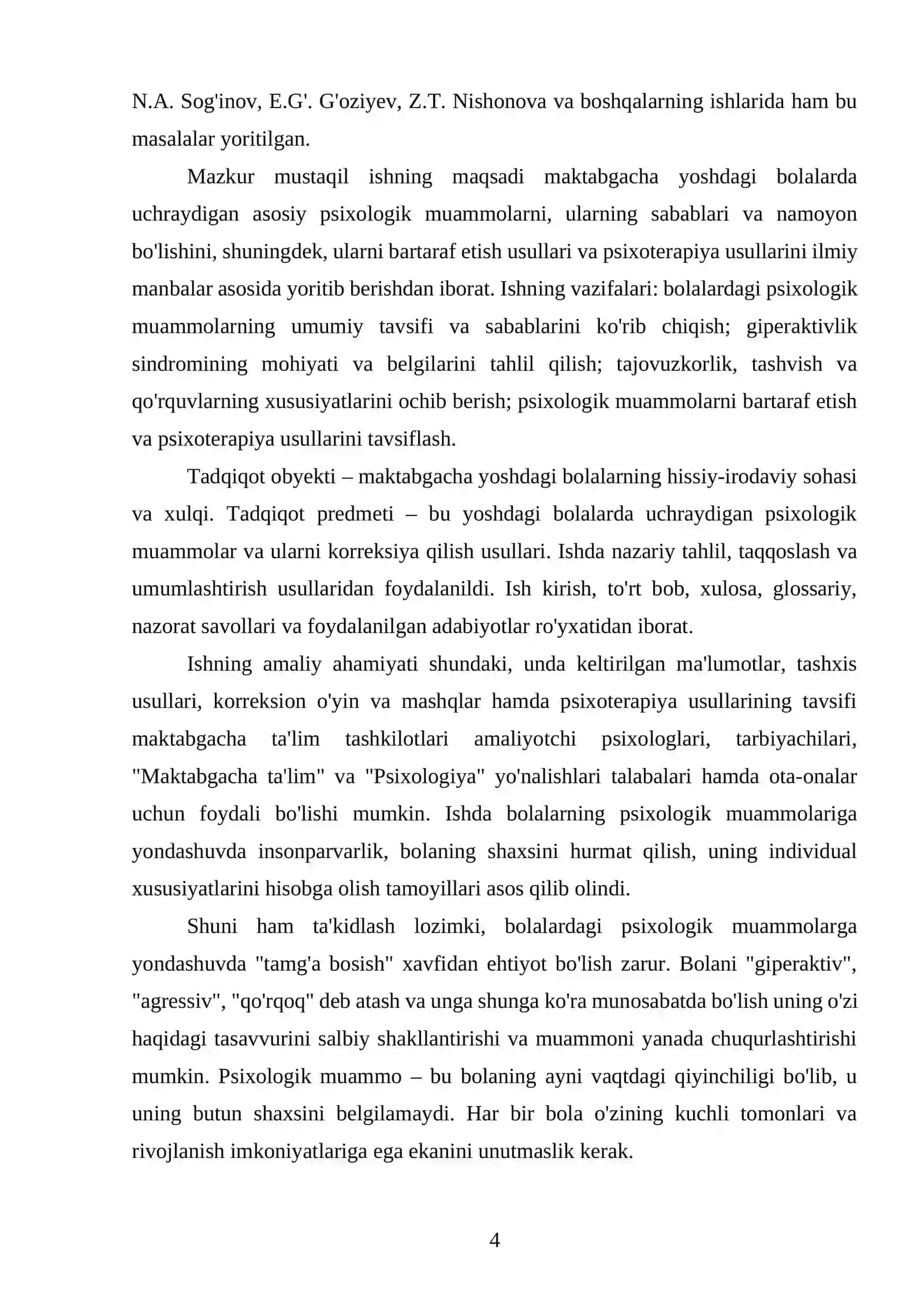 Maktabgacha yoshdagi bolalarda uchraydigan psixologik muammolar va ularni bartaraf etish usullari 4