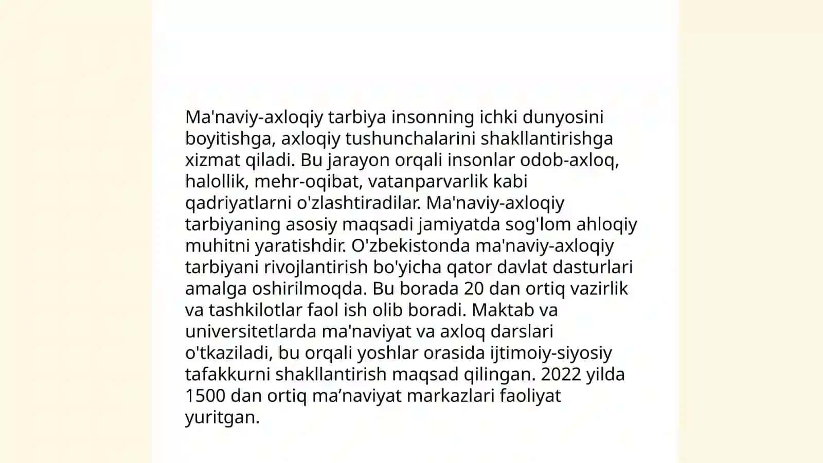 Fuqarolik tarbiyasi oʻquvchilarning yuksak maʼnaviy ahloqiy tarbiyasi 4
