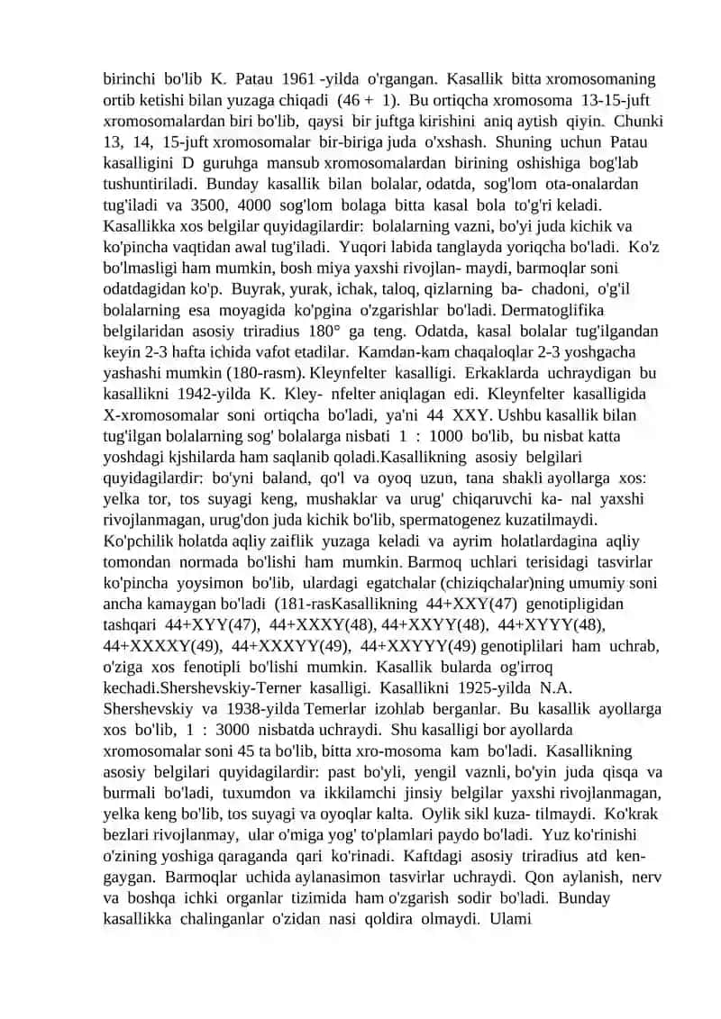 Irsiy kasalliklar. Tibbiy genetik maslahat 4