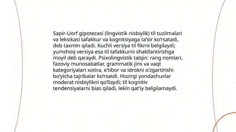 Psixolingivistika-til va tafakkur birligini yorituvchi soha sifatida 4