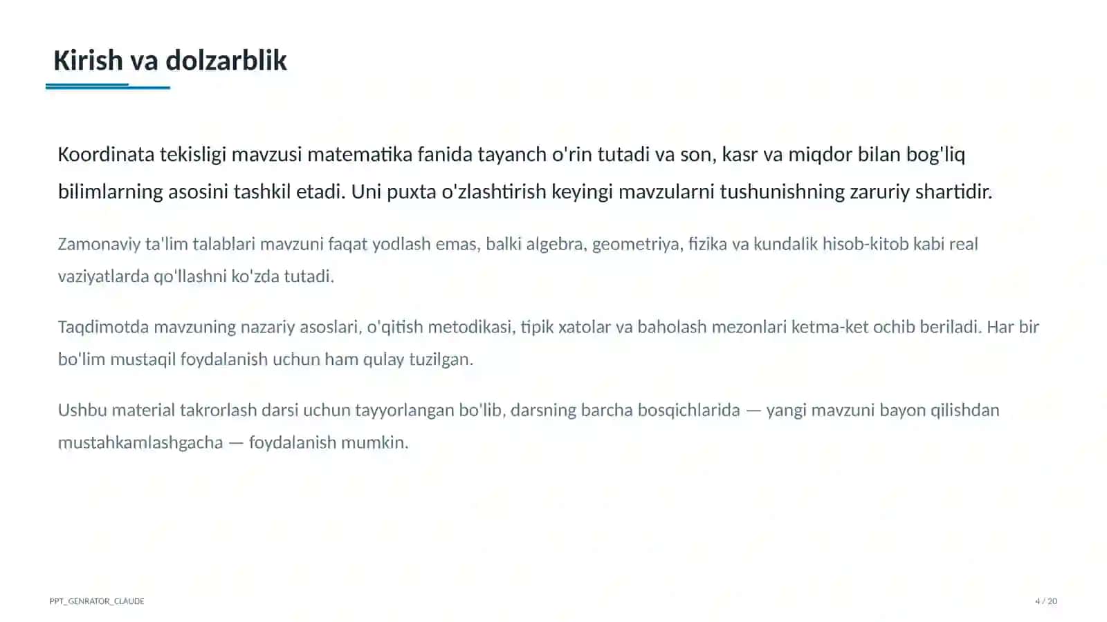 Koordinata tekisligi (6-sinf) 4