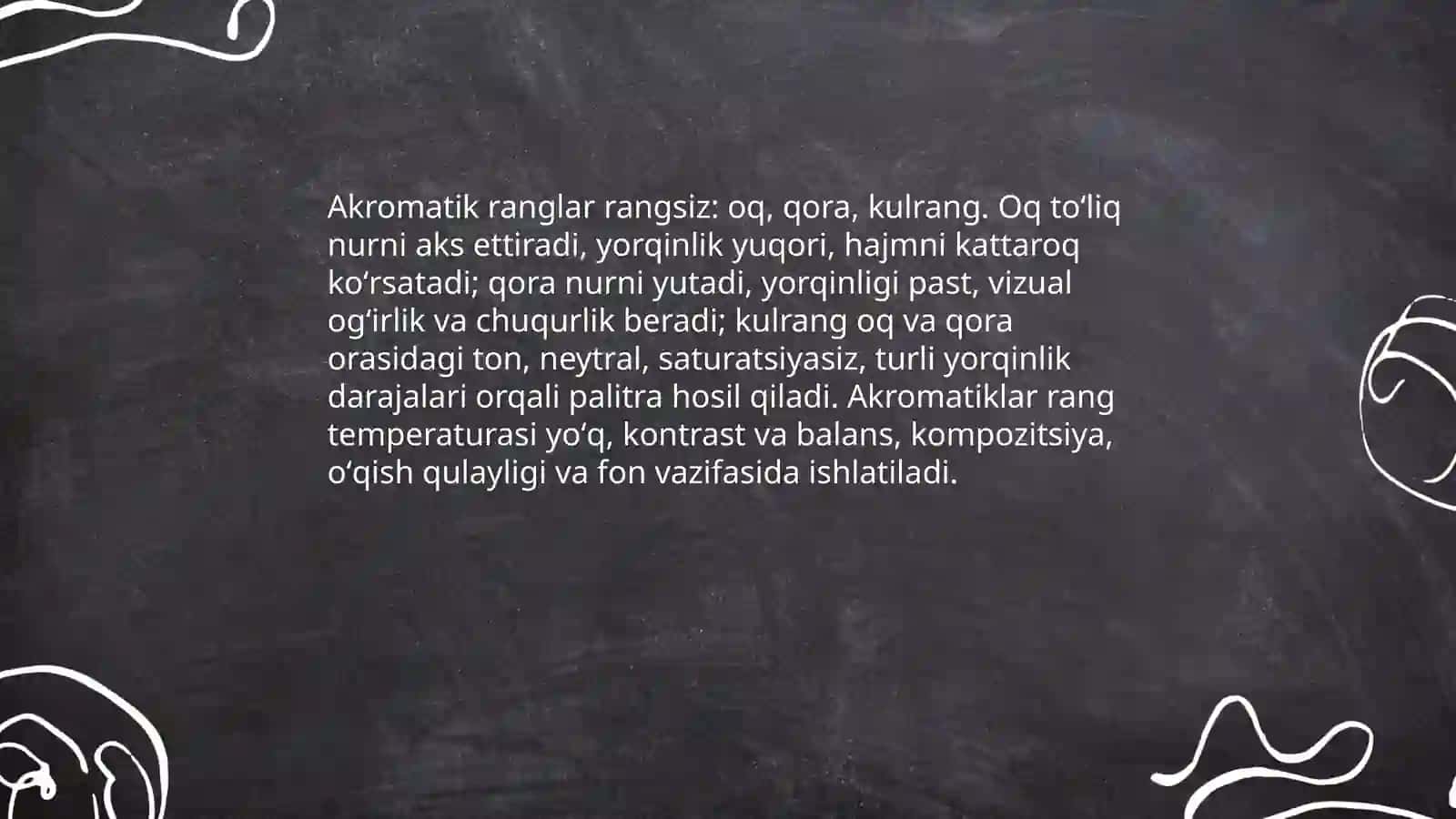 Rang turlari.Akromatik va xromatik ranglar.Ranglar doirasi 4