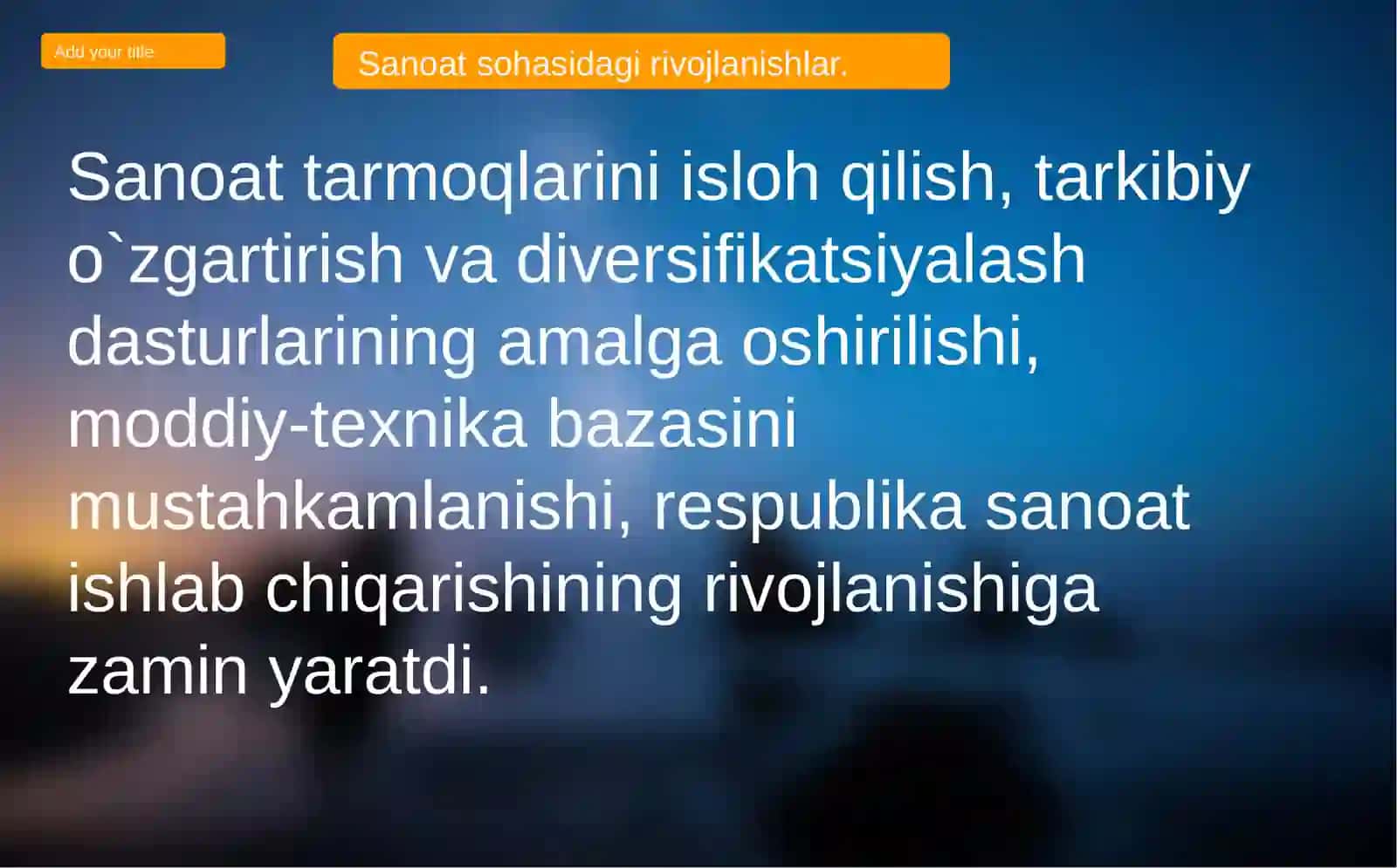 O‘zbekistonda sanoat va avtomobil sozlik sohasining rivojlanishi 4