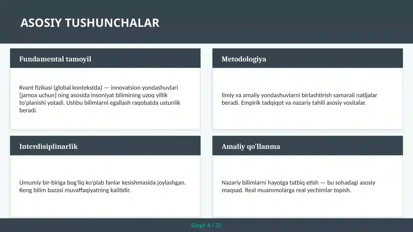 Kvant fizikasi (global kontekstda) — innovatsion yondashuvlari [jamoa uchun] 4