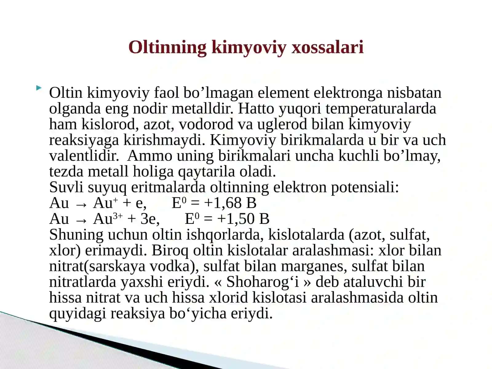 «Zarmitankonirudalaridanoltinniajratibolishdaelektrolizjarayoninitanlashvahisoblash» 4