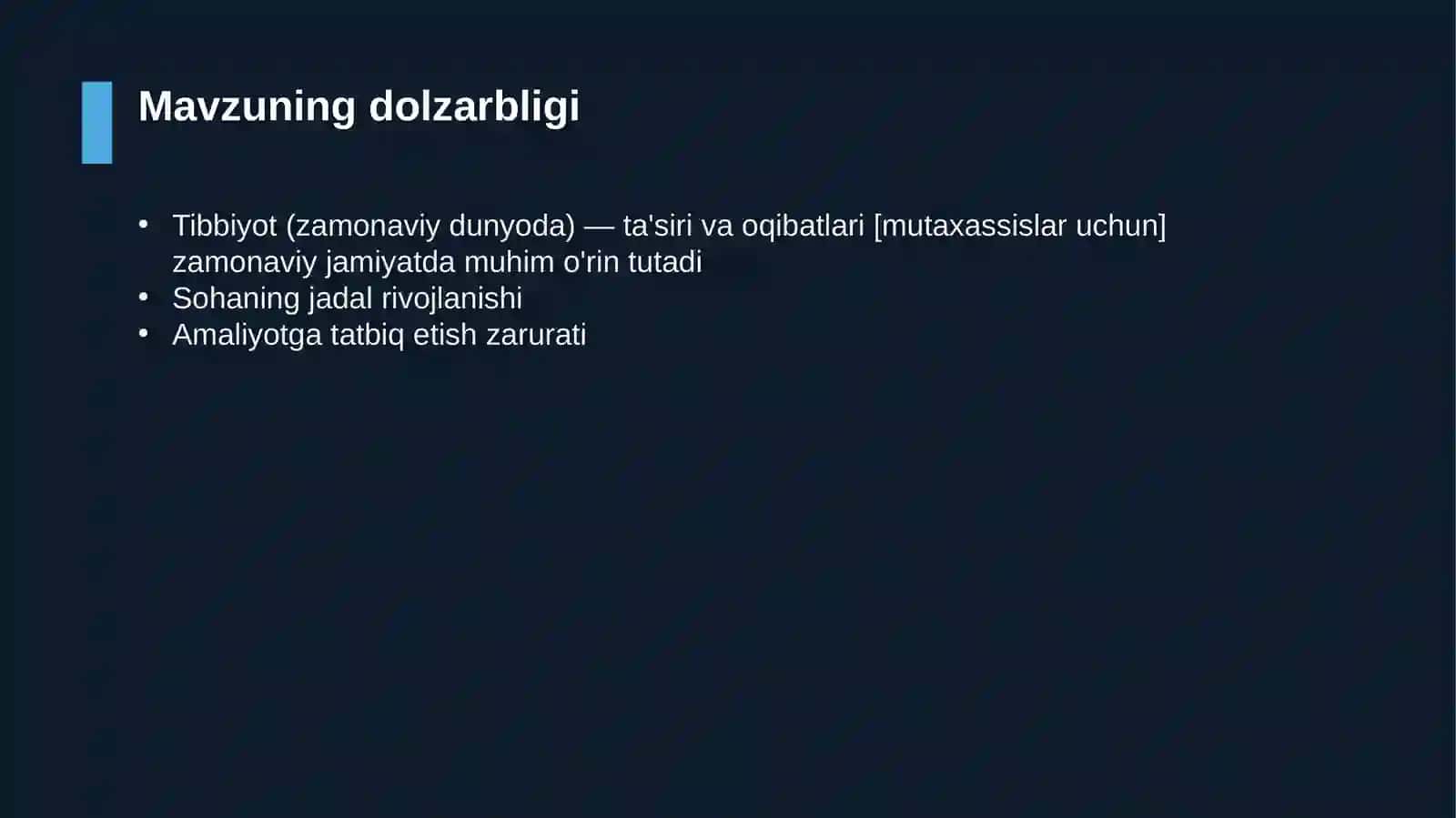 Tibbiyot (zamonaviy dunyoda) — ta'siri va oqibatlari [mutaxassislar uchun] 4