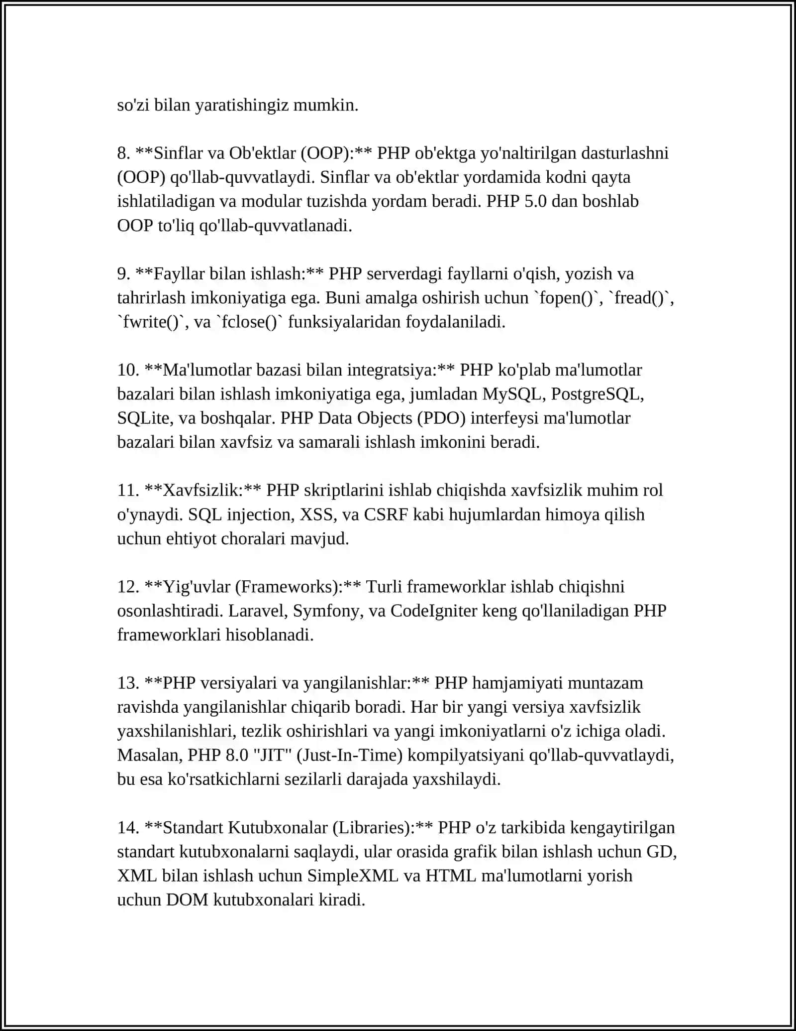 PHP VEB DASTURLASH TILIDA DARSLAR YARATISH. PHP VEB DASTURLASH TILIDA GRAFIKA BILAN ISHLAYDI 4