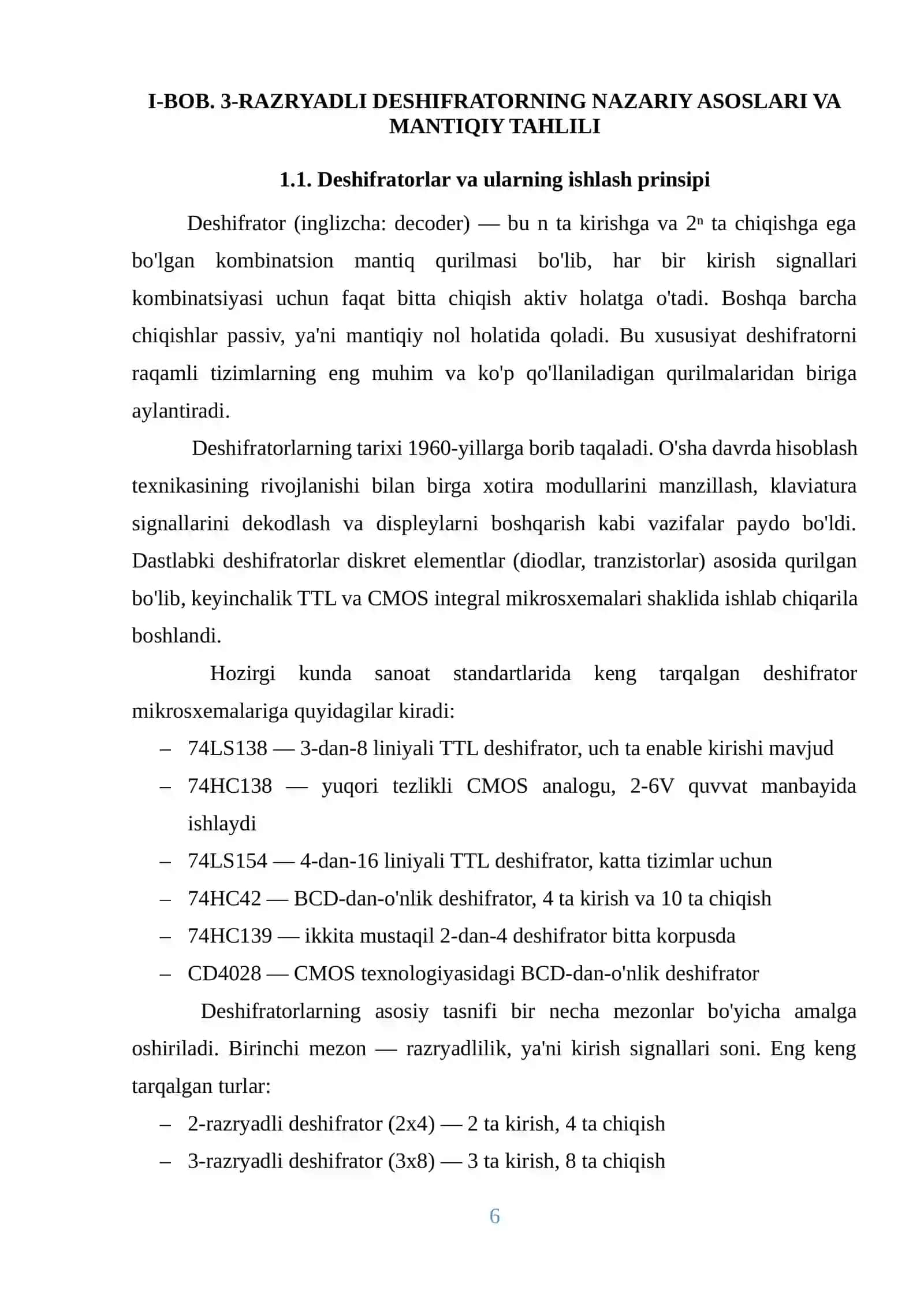Universal YoKI-EMAS (NOR) mantiqiy elementlari asosida 3-razryadli deshifratorni loyihalash va CADCAM tizimlarida modellashtirish 4