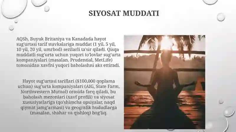 Hayot sug'urtasida tarif stavkalari 4