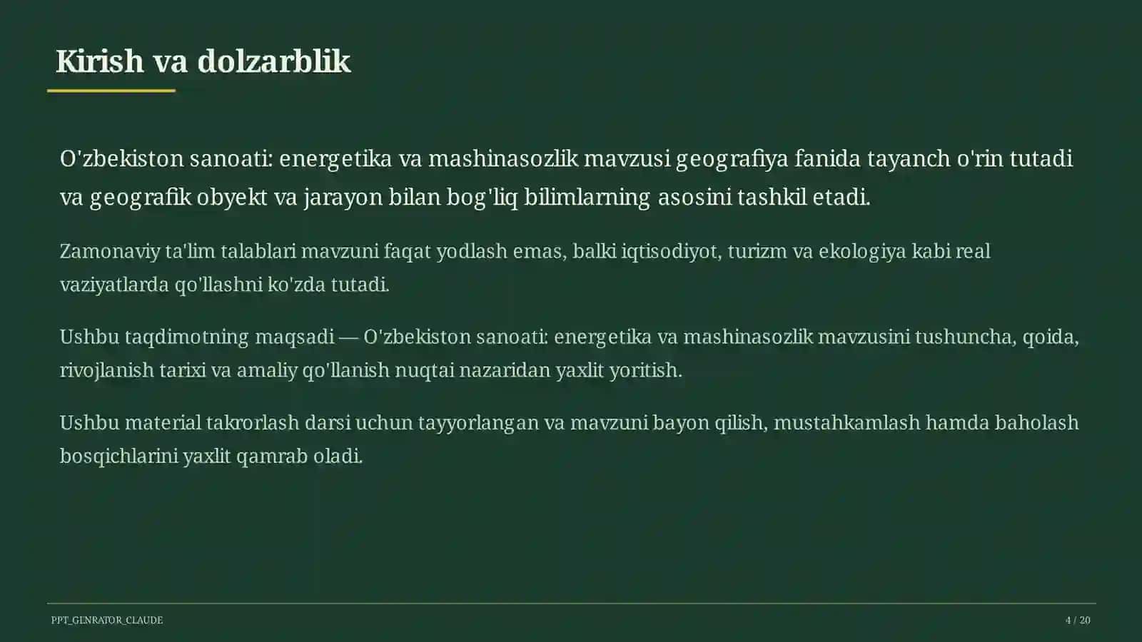 Geografiya (5–11) — takrorlash darsi uchun 4