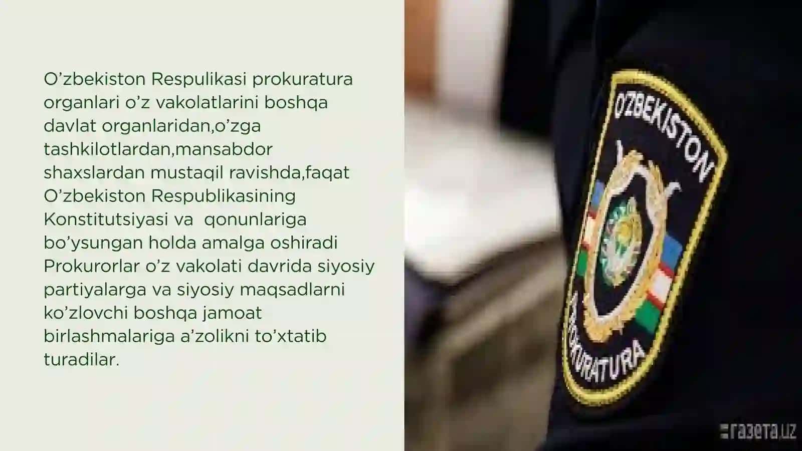 Prokuratura va prokurorlarning huquqiy maqomi hamda ular tomonidan qabul qilinadigan hujjatlarning o‘ziga xos jihatlarini konstitutsiyaviy qonunchilik hujjatlari 4