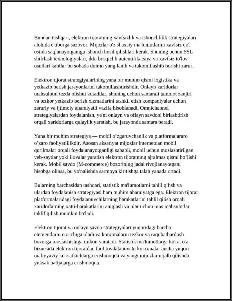Elektron Tijorat va Onlayn Savdo Strategiyalari 4
