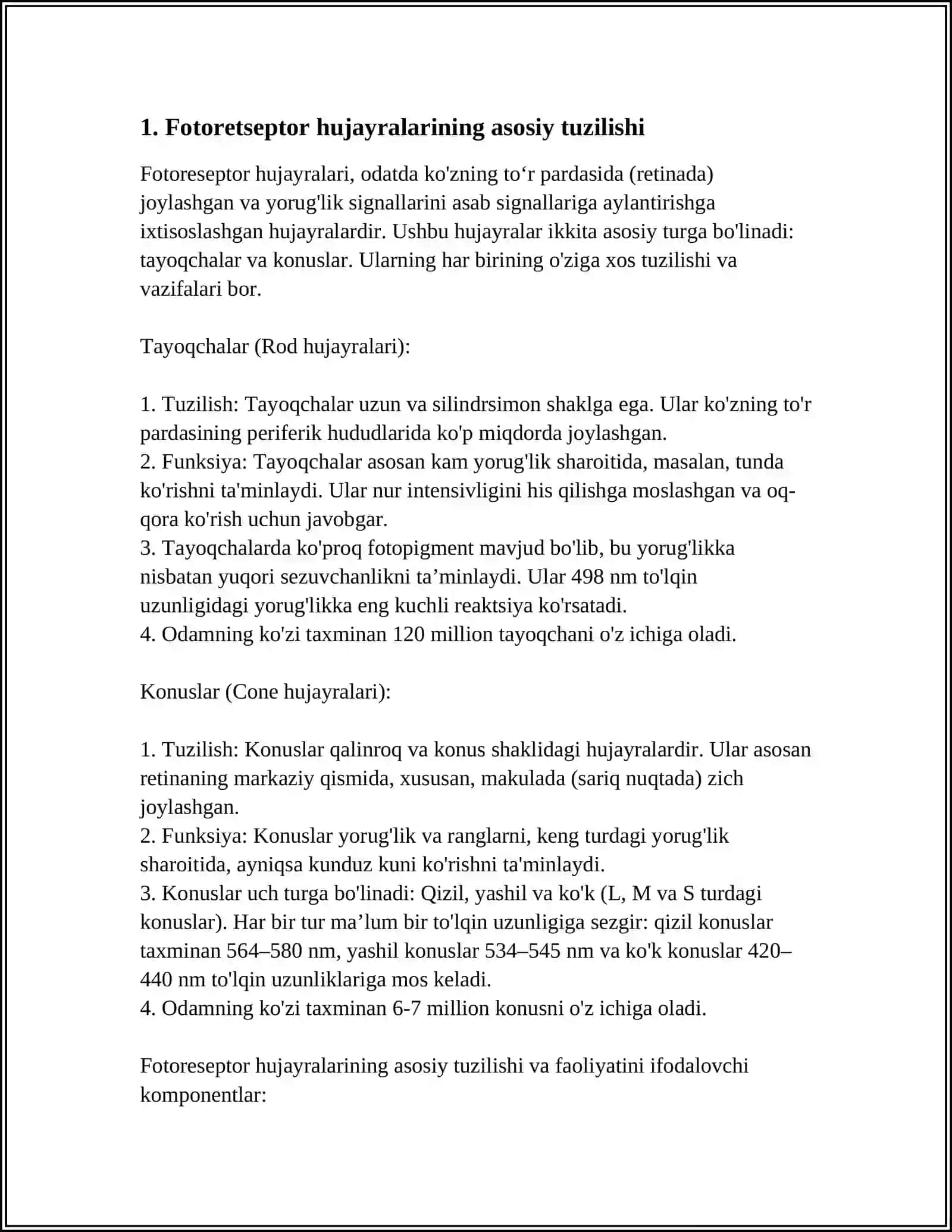 Fotoretseptor hujayralarning ultrastukturasi va gistofiziologiyasi 4
