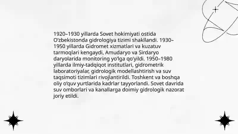 Oʻzbekistonda gidralogiyaning shakilanish bosqichlari 4