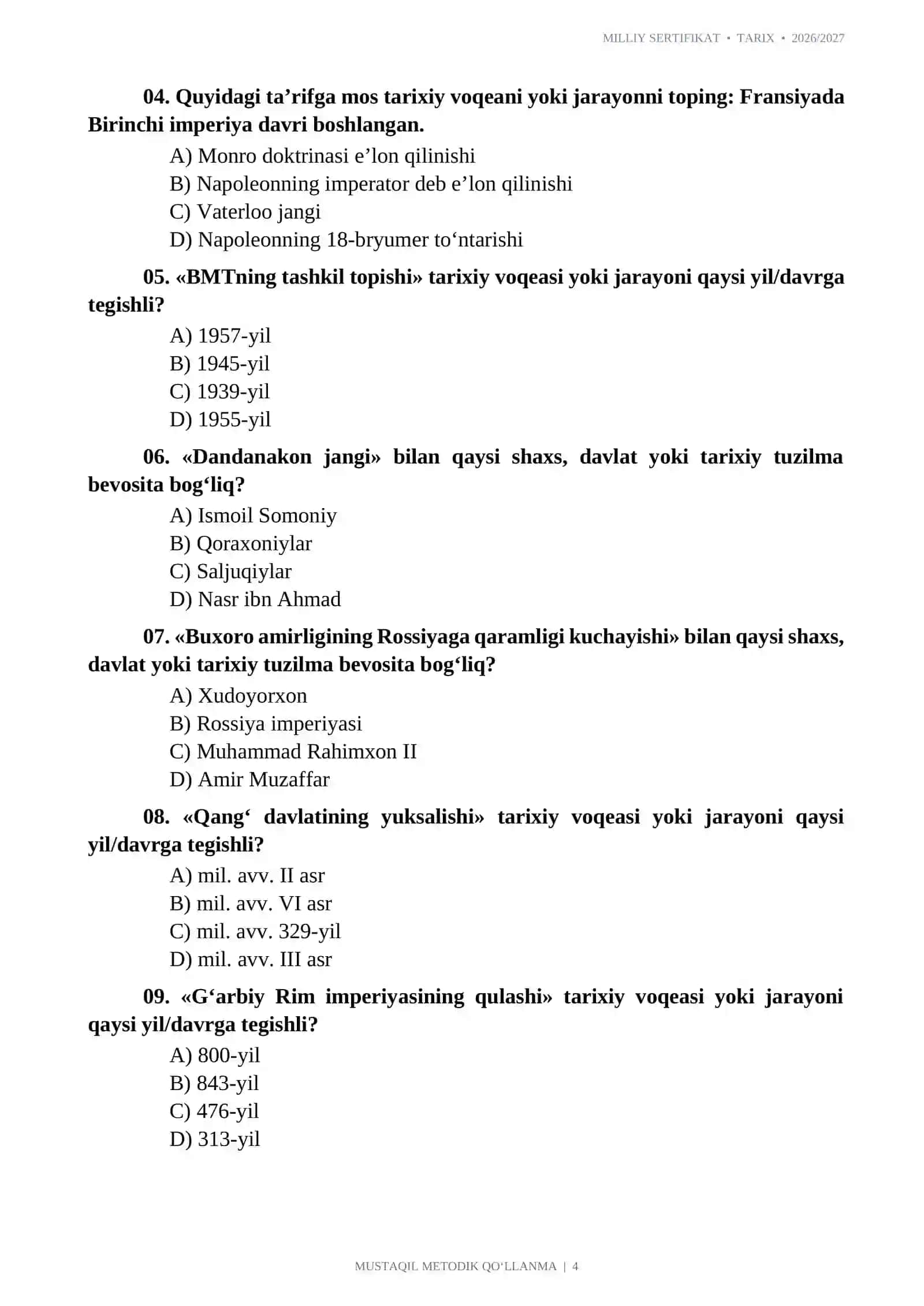 MILLIY SERTIFIKAT TARIX fanidan 2026-2027 500ta TEST .docx 4