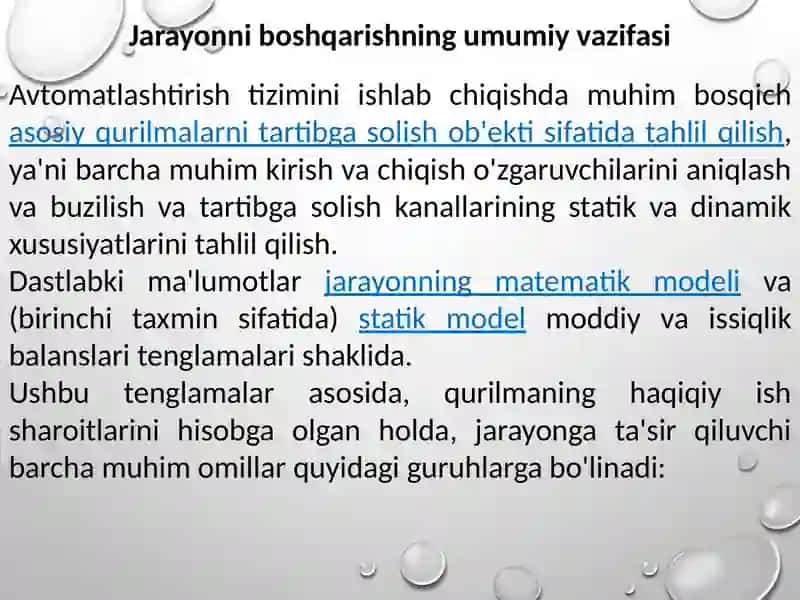 Texnologik jarayonlarni statistik va dinamik optimallashtirish 4