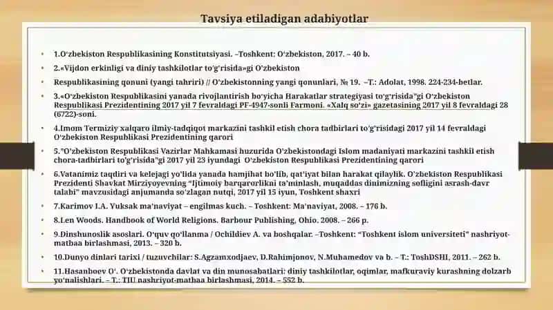 Диншунослик фанининг предмети, мақсади ва вазифалари 4
