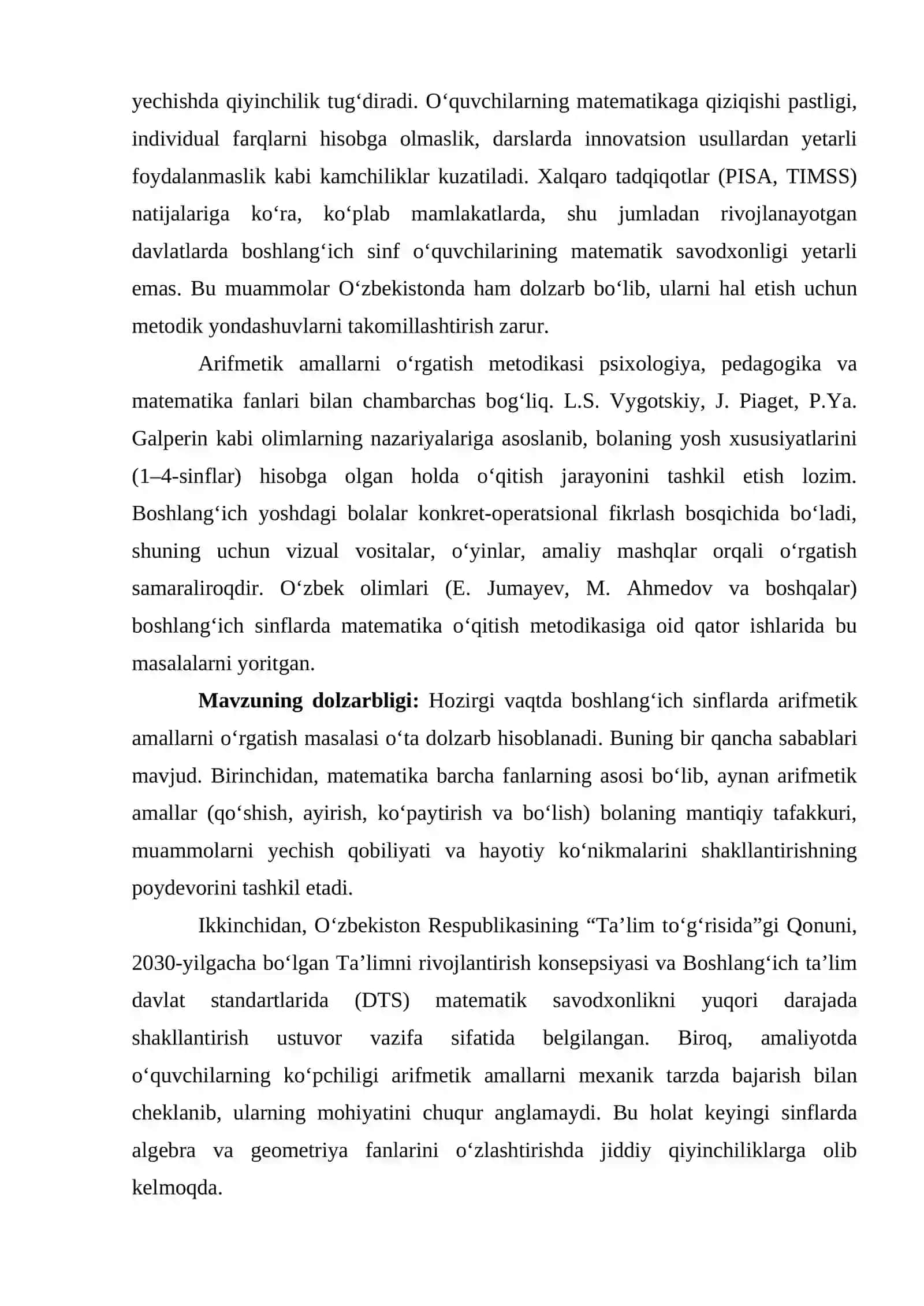 Boshlang‘ich sinflarda arifmetik amallarni o‘rgatishning umumiy masalalari. 4
