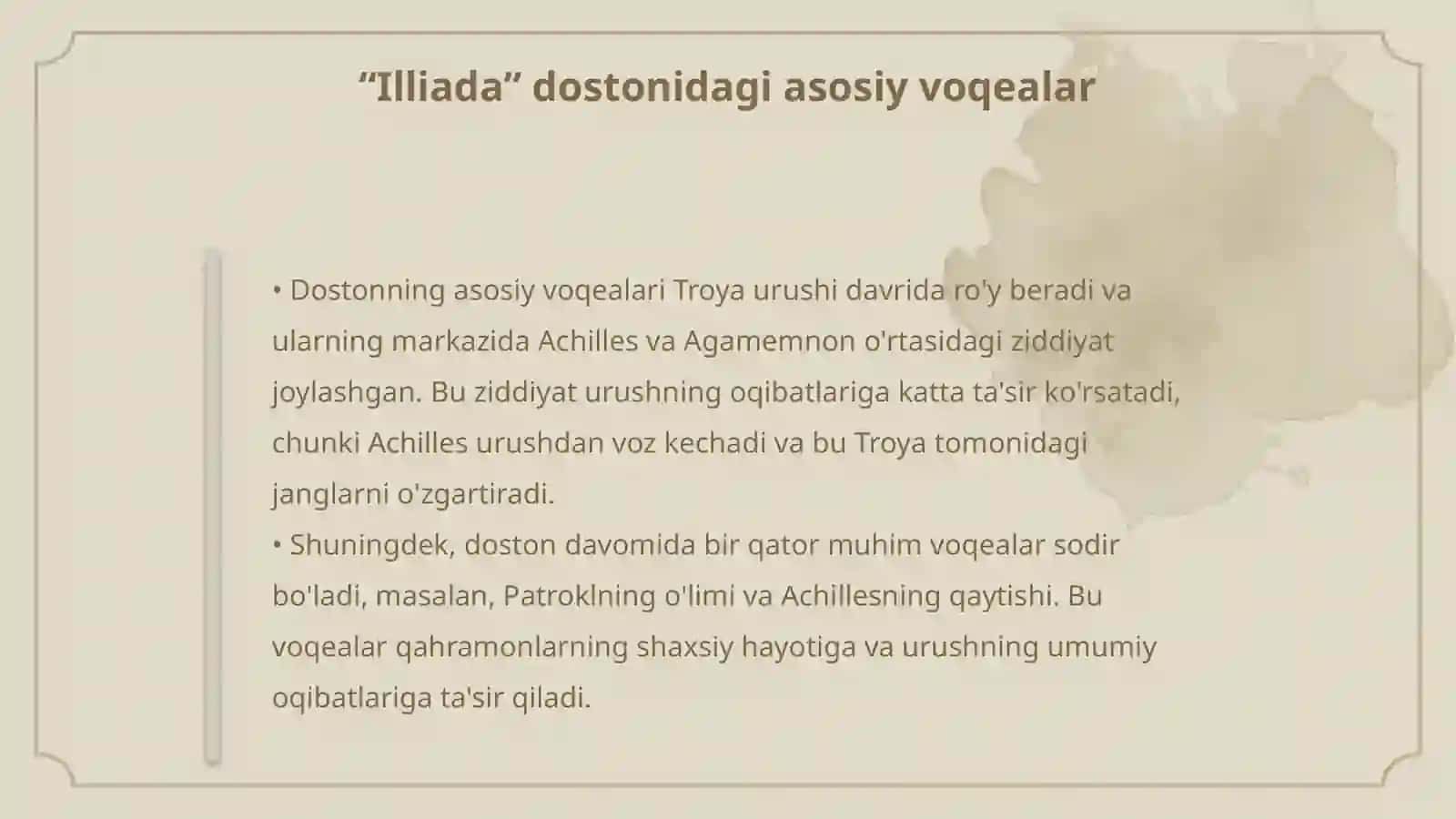 Illiada dostoniga qo’yilgan tugunlar 4