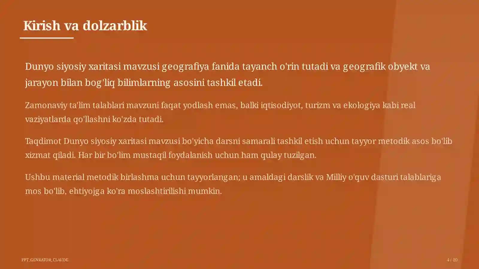 Dunyo siyosiy xaritasi (10-sinf) 4
