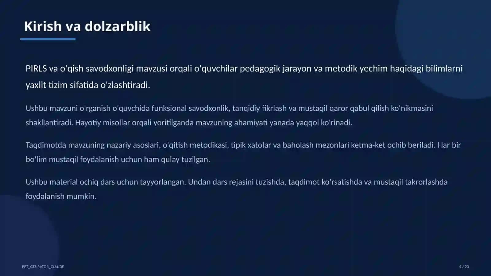 PIRLS va o'qish savodxonligi 4