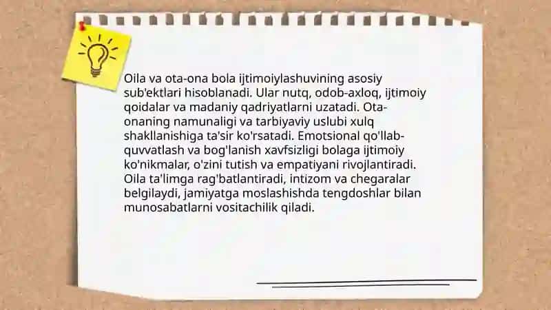 Bolalik-insonning ijtimoiy hayot me'yorlarini egallay boshlash davri 4