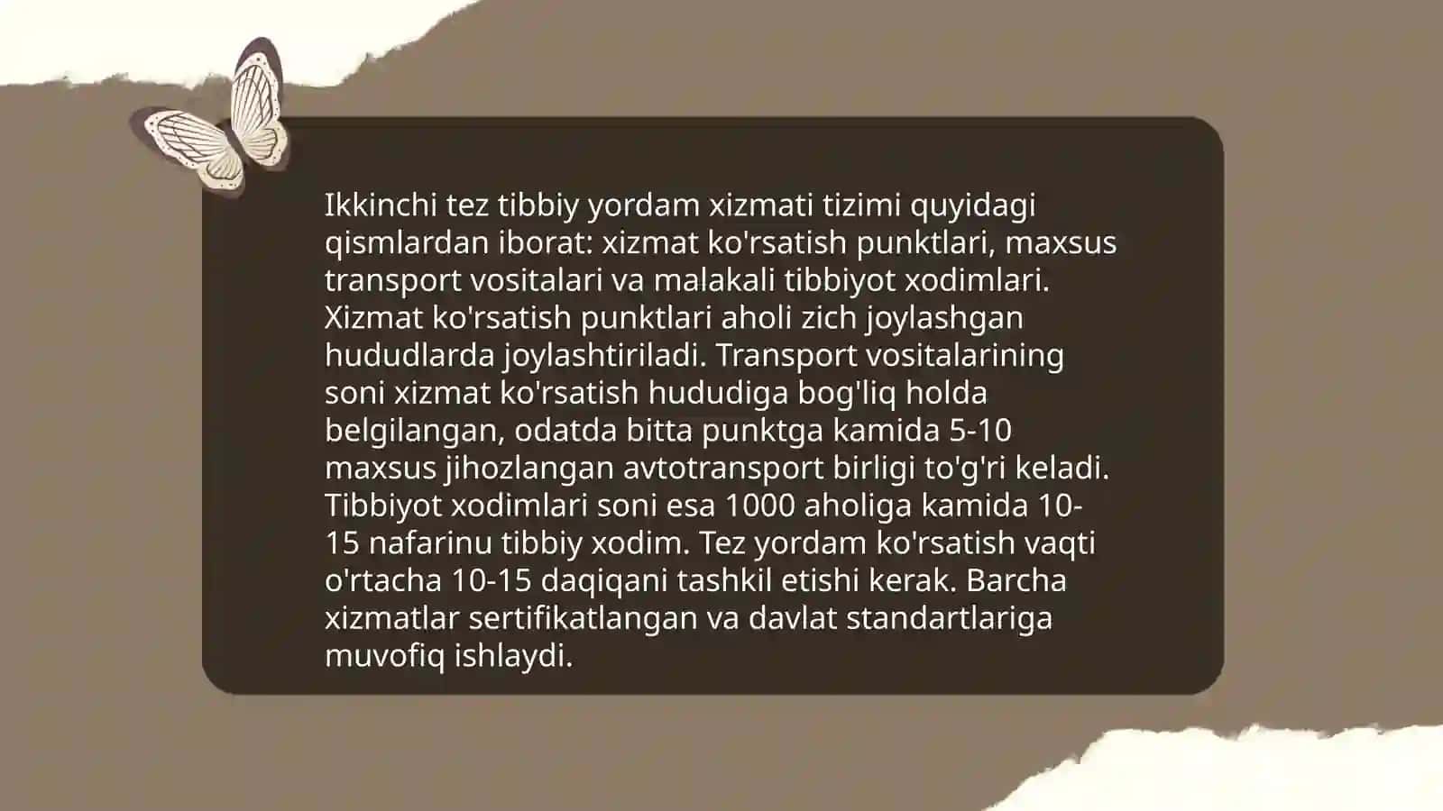 O'zbekiston Sog'liqni saqlash tizimida tez tibbiy yordam shakllari 4