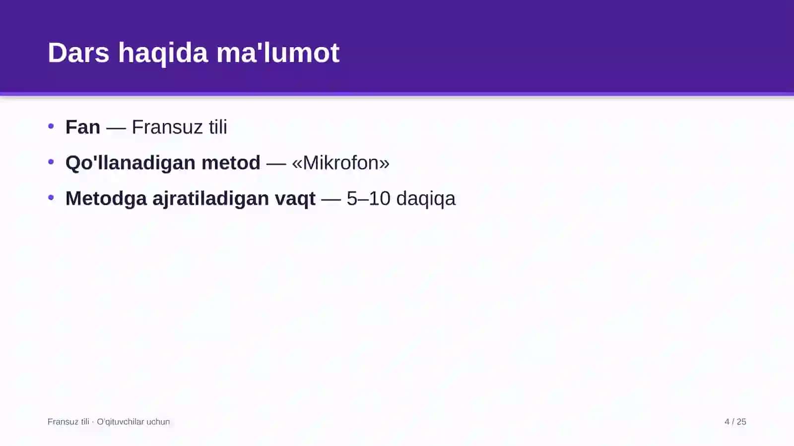 fransuz tili darslarida mikrofon metodidan foydalanish 6013 4