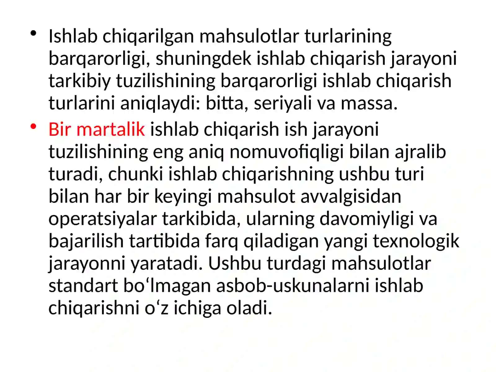 IV-Amaliy mashg’ulot, Ishlab chiqarish omillari va ishlab chiqarish jarayoni 4